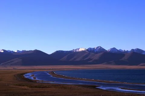 Landscape at lakeside Stock Photos