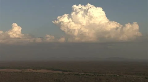 Landscape of land and clouds. Niassa Reserve, Mozambique. Stock Footage 23831553