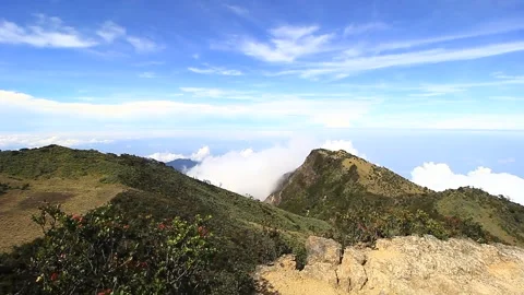 LANDSCAPE OF LAWU MOUNTAIN, CENTRAL JAVA Stock Footage 217395669