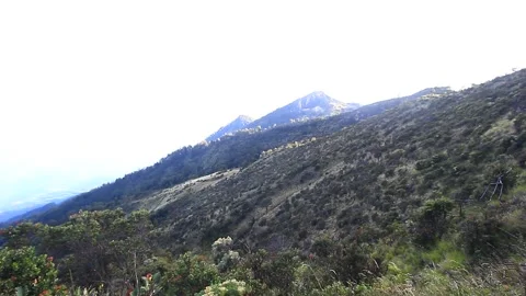 LANDSCAPE OF LAWU MOUNTAIN, CENTRAL JAVA Stock Footage 217396068