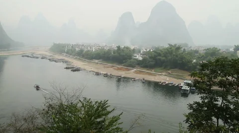 Landscape of Li River Stock Footage 58085777