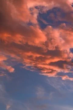 Landscape light soft panorama sunset sky, pink clouds sunset Stock Photos