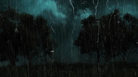 Landscape Lightning Storm Through Window 4K Loop Video stock 268633911