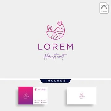 Landscape Logo design for landscaping vector icon Stock Illustration