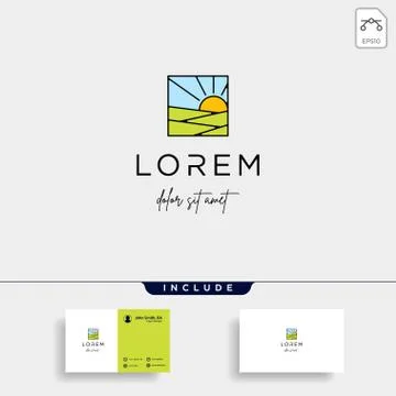Landscape Logo design for landscaping vector icon Stock Illustration