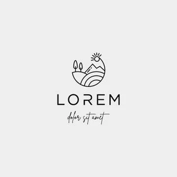 Landscape Logo design for landscaping vector icon Stock Illustration