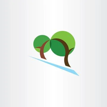 Landscape logo trees park vector eco symbol Stock-Illustration