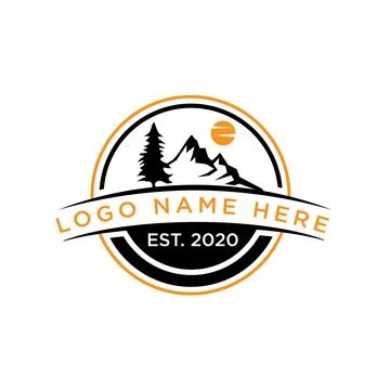 Landscape logo vector design template Stock Illustration