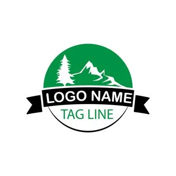 Landscape logo vector design template Stock Illustration
