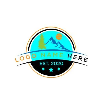 Landscape logo vector design template Stock Illustration