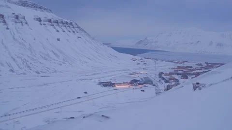 Landscape of Longyearbyen in svalbard Video stock 48637681