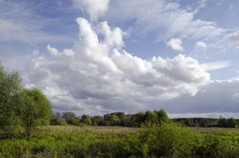 Landscape with low clouds Stock Photos