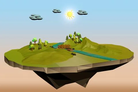 Landscape Low Poly Illustrazione stock