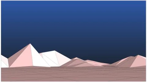 Landscape in low-polygonal style Stock Illustration