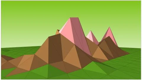 Landscape in low-polygonal style Stock Illustration