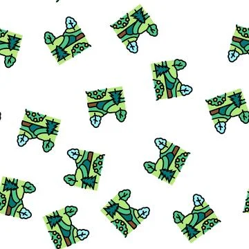 Landscape maintenance services vector seamless pattern Stock Illustration