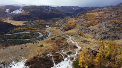 Landscape with a man on a background of mountains Stock Footage 220034182