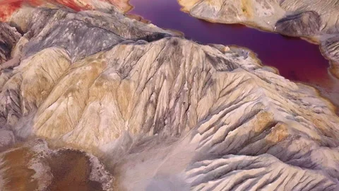 Landscape like on Mars when you fly over the surface or ecological disaster	 Stock Footage 146071590