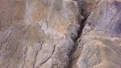 Landscape like on Mars when you fly over the surface or ecological disaster	 Stock Footage 146072040