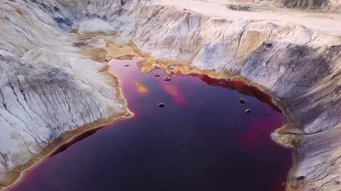 Landscape like on Mars when you fly over the surface or ecological disaster	 Stock Footage 146073033