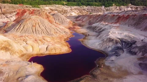 Landscape like on Mars when you fly over the surface or ecological disaster	 Stock Footage 146073049