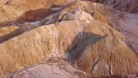 Landscape like on Mars when you fly over the surface or ecological disaster	 Stock Footage 146073332