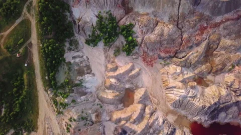 Landscape like on Mars when you fly over the surface or ecological disaster	 Stock Footage 146073605