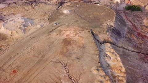 Landscape like on Mars when you fly over the surface or ecological disaster	 Stock Footage 146074046