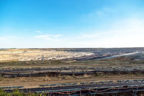 Landscape with mine machine Foto stock