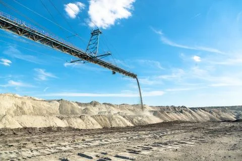 Landscape with mine machine Foto stock