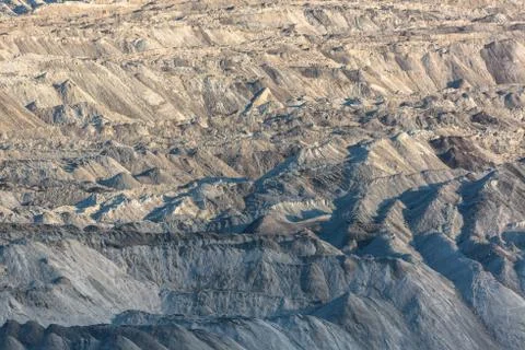 Landscape with mine machine Stock Photos