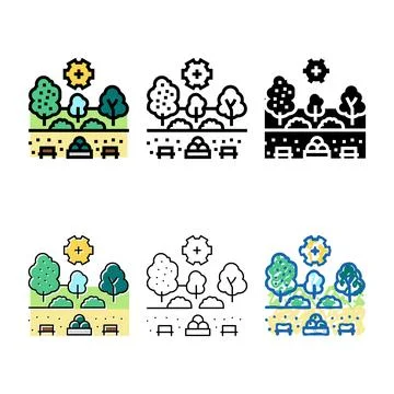 Landscape minimal development services color icon vector 库存插图
