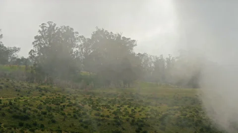 Landscape in the mist, time lapse Stock Footage 48040181