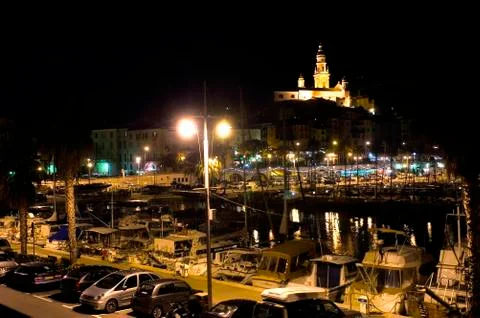Landscape of monaco of night Stock Photos