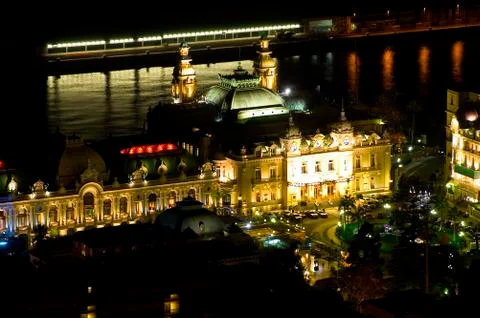 Landscape of monaco of night Stock Photos