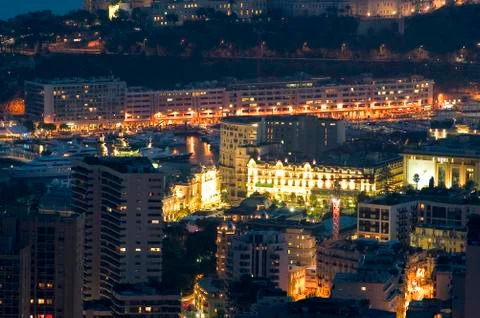 Landscape of monaco of night Stock Photos