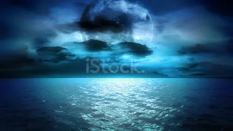 Landscape, moonlight, calm Stock Footage 208562956