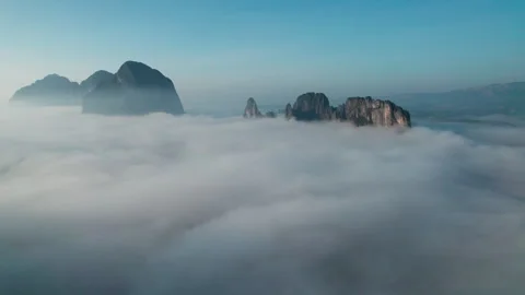Landscape of Morning Mist with Mountain Layer at north of Thailand. Stock Footage 269488166