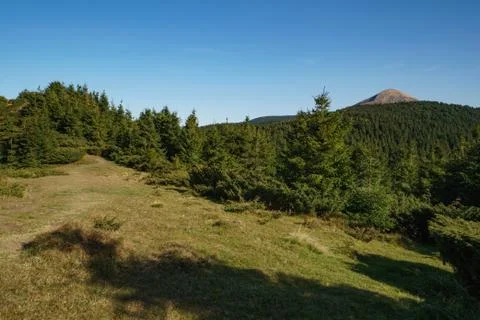 Landscape of Mount Hoverla is the highest mountain of the Ukrainian Carpathian Stock Photos