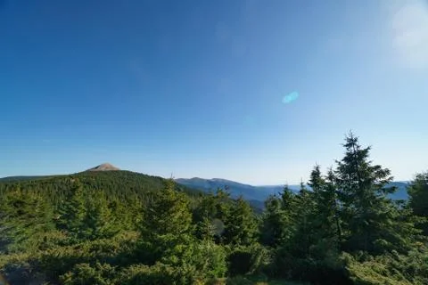 Landscape of Mount Hoverla is the highest mountain of the Ukrainian Carpathian Stock Photos