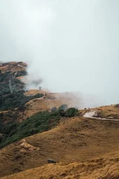 Landscape of a mountain  with clouds Stock Photos