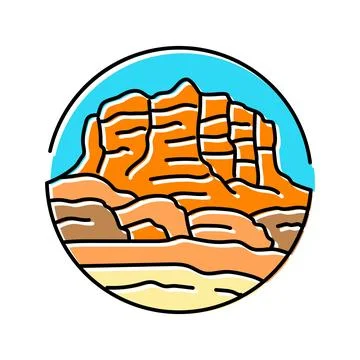 Landscape mountain color icon vector illustration Stock Illustration