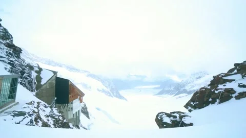 Landscape of mountain with a lot of snow Stock Footage 313555366