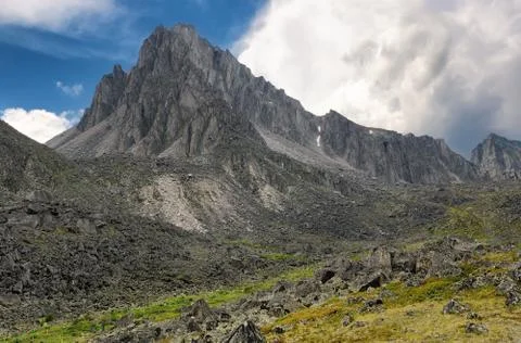 Landscape with mountain peak Stock Photos