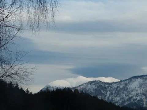 Landscape Mountain range and cloudy sky Stock Photos