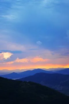 Landscape with mountain range Stock Photos