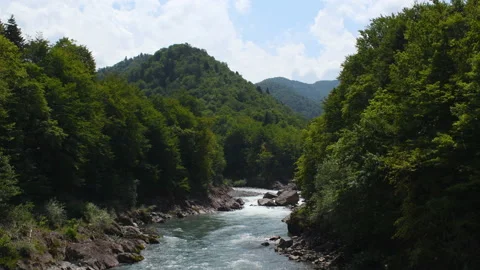 Landscape with mountain river Vidéo 93776175
