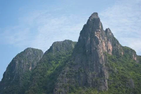 Landscape of a mountain on sky Stock Illustration