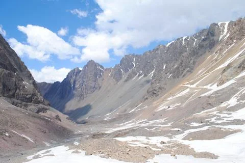 Landscape of mountain snow Stock Photos