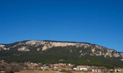 Landscape mountain view and cloudless sky Stock Photos